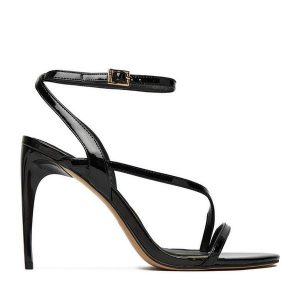 Sandały Eva Minge. Czarne sandały Eva Minge, bez wzorów, bez obcasa, bez zapięcia. Za 429,99 zł.