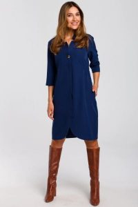 Sukienka marynarka elegancka żakietowa asymetryczna granat. Marynarki i żakiety Stylove, l, bez wzorów, biznesowe. Za 329,00 zł.