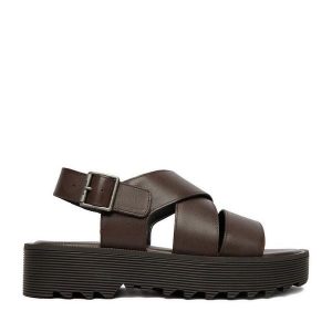 Sandały G-Star Raw. Brązowe sandały G-Star Raw, bez wzorów, bez obcasa, na płaskiej podeszwie, bez zapięcia. Za 259,99 zł.