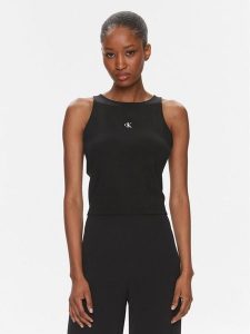Calvin Klein Jeans Top Archival J20J223107 Czarny Slim Fit. Czarne topy Calvin Klein Jeans, xl, bez wzorów, z jeansu, bez kołnierzyka, bez ramiączek. Za 159,99 zł.