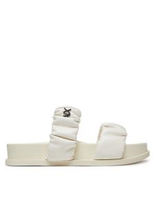 Armani Exchange Klapki XDP062 XV926 00894 Écru. Klapki Armani Exchange, bez wzorów, ze skóry, bez obcasa. Za 389,99 zł.