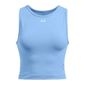 Tank top treningowy damski Under Armour Vanish Seamless. Czarne koszulki sportowe Under Armour, bez wzorów, bez ramiączek. Za 119,99 zł.