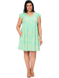 Aller Simplement Sukienka w kolorze jasnozielono-kremowym rozmiar: 46/48. Zielone sukienki Aller Simplement, bez wzorów, z bawełny, bez kołnierzyka, bez ramiączek, mini. Za 78,99 zł.