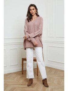 Joséfine Sweter "Mantoue" w kolorze jasnoróżowym rozmiar: XL. Różowe swetry oversize Joséfine, xl, bez wzorów, z kaszmiru, bez ramiączek. Za 159,05 zł.