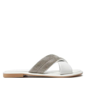 Klapki Marco Tozzi. Białe klapki Marco Tozzi, bez wzorów, bez obcasa. Za 219,99 zł.