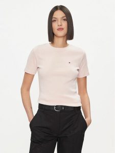 Tommy Hilfiger T-Shirt New Cody WW0WW40587 Różowy Slim Fit. Czerwone t-shirty TOMMY HILFIGER, xl, bez wzorów, z bawełny, bez kołnierzyka, bez ramiączek. Za 139,99 zł.