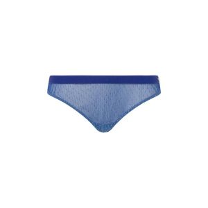 Figi damskie Pepe Jeans Lurex Thong. Niebieskie figi Pepe Jeans, bez wzorów, z jeansu. Za 93,25 zł.