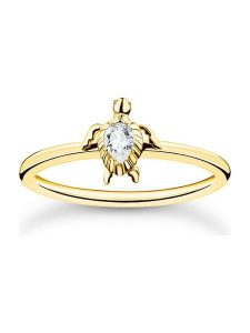 Thomas Sabo Pozłacany pierścionek z cyrkonią rozmiar: 52. Żółte pierścionki Thomas Sabo, z cyrkonią, pozłacane. Za 129,95 zł.