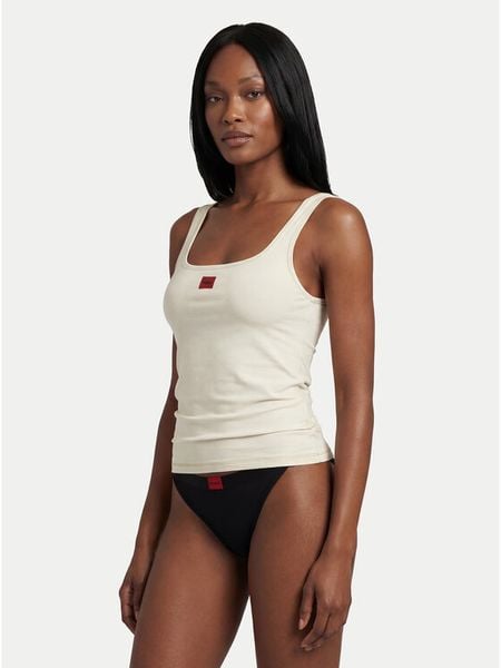 HUGO Top 50557181 Beżowy Regular Fit. Brązowe topy Hugo, xs, bez wzorów, z syntetyku, bez kołnierzyka, bez ramiączek. Za 189,99 zł.