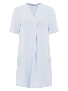 Zwillingsherz Sukienka w kolorze błękitnym rozmiar: onesize. Niebieskie sukienki Zwillingsherz, na co dzień, bez wzorów, bez kołnierzyka, bez ramiączek, mini, proste. Za 113,99 zł.