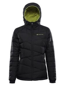 Alpine Pro Kurtka puchowa "Rogita 2" w kolorze czarno-zielonym rozmiar: XS. Czarne kurtki Alpine Pro, xs, bez wzorów, z materiału, bez kaptura. Za 595,78 zł.