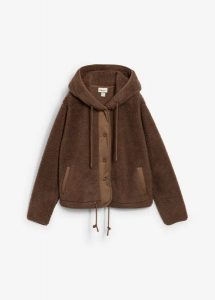 Bluza rozpinana z kożuszkowego polaru. Brązowe bluzy bonprix, bez wzorów, z polaru, bez kaptura. Za 169,99 zł.