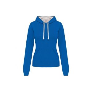 Bluza damska z kapturem Kariban Contrastée. Niebieskie bluzy KARIBAN, bez wzorów, z kapturem. Za 195,50 zł.