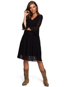 Stylove Sukienka w kolorze czarnym rozmiar: S. Czarne sukienki Stylove, s, bez wzorów, bez kołnierzyka, bez ramiączek, midi. Za 180,91 zł.