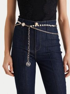 Guess Pasek Damski W6RZ00 WL110 Złoty. Żółte paski Guess, z aplikacjami. Za 199,99 zł.