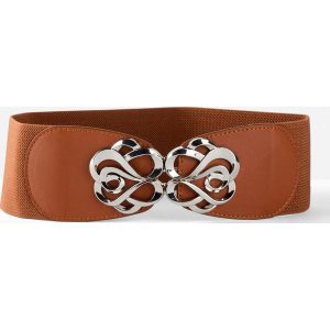 Pasek ze stretchem. Brązowe paski bonprix, bez wzorów, eleganckie. Za 67,99 zł.