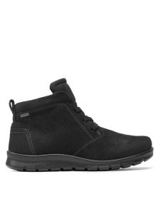 ECCO Botki Babett Boot GORE-TEX 215583 02001 Czarny. Czarne botki ecco, bez wzorów, z gore-texu, bez obcasa, na płaskiej podeszwie, bez zapięcia. Za 499,99 zł.