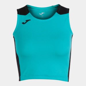 Tank top do biegania damski Joma Record II Crop top. Czarne topy JOMA, s, bez wzorów, sportowe, bez kołnierzyka, bez ramiączek. Za 132,65 zł.