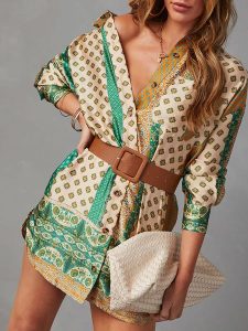 LA Angels Sukienka w kolorze beżowo-zielonym rozmiar: L. Brązowe sukienki LA Angels, l, bez wzorów, bez kołnierzyka, bez ramiączek, mini. Za 152,99 zł.