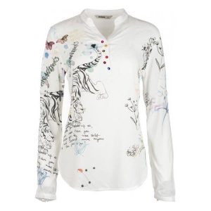 Desigual Bluzka Damska Words M Biała. Bluzki marki Desigual. W wyprzedaży za 277,00 zł.