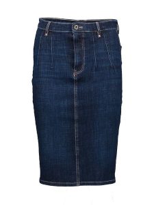 Guess Spódnica dżinsowa w kolorze granatowym rozmiar: W25. Niebieskie spódnice Guess, z aplikacjami, midi. Za 83,42 zł.