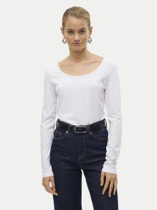 Vero Moda Bluzka Maxi My 10228809 Biały Slim Fit. Białe bluzki Vero Moda, xl, bez wzorów, z bawełny, bez kołnierzyka, bez ramiączek. Za 69,99 zł.