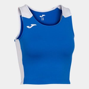 Tank top do biegania damski Joma Record II Crop top. Białe topy JOMA, m, bez wzorów, sportowe, bez kołnierzyka, bez ramiączek. W wyprzedaży za 112,00 zł.