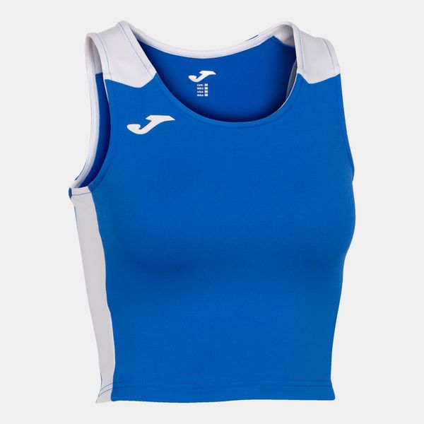 Tank top do biegania damski Joma Record II Crop top. Białe topy JOMA, l, bez wzorów, sportowe, bez kołnierzyka, bez ramiączek. W wyprzedaży za 105,70 zł.