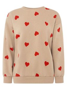 Zwillingsherz Bluza w kolorze beżowym rozmiar: XXL. Brązowe bluzy Zwillingsherz, xxl, bez wzorów, bez kaptura. Za 137,10 zł.