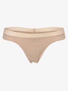 Calvin Klein Stringi Kobiety Sztuczne włókno beżowy|różowy, L. Brązowe stringi Calvin Klein, bez wzorów, z mikrofibry. Za 109,95 zł.