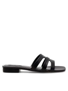 Nine West Klapki 123AL1207-1 Czarny. Czarne klapki Nine West, bez wzorów, z syntetyku, bez obcasa. Za 107,99 zł.