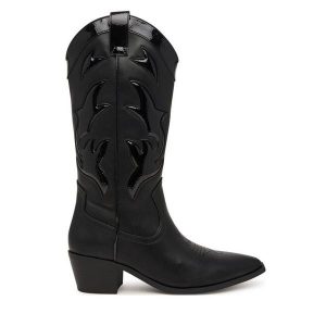 Kowbojki Aldo. Czarne buty zimowe ALDO, bez wzorów, bez obcasa, na słupku, bez zapięcia. Za 769,99 zł.