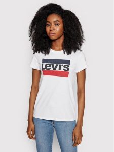 Levi's® T-Shirt The Perfect Graphic Tee 17369-0297 Biały Regular Fit. Białe t-shirty s, bez wzorów, z bawełny, bez kołnierzyka, bez ramiączek. Za 89,99 zł.