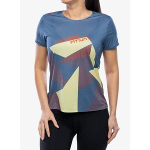 Koszulka wspinaczkowa damska La Sportiva Comp T-Shirt. Niebieskie koszulki sportowe La Sportiva, bez wzorów, bez ramiączek. Za 198,99 zł.
