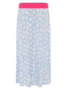 Zwillingsherz Spódnica "Hearts Allover" w kolorze błękitnym rozmiar: S/M. Niebieskie spódnice Zwillingsherz, na co dzień, m, bez wzorów, z wiskozy, maxi. Za 104,99 zł.
