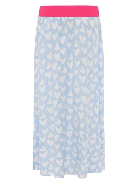 Zwillingsherz Spódnica "Hearts Allover" w kolorze błękitnym rozmiar: L/XL. Niebieskie spódnice Zwillingsherz, na co dzień, l, bez wzorów, z wiskozy, maxi. Za 122,96 zł.