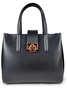 ORE10 Skórzana torebka "Senio" w kolorze czarnym - 28 x 22 x 13 cm rozmiar: onesize. Czarne torebki klasyczne ORE10, bez wzorów, z materiału, przez ramię, bez dodatków. Za 304,99 zł.