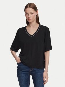 Guess T-Shirt W6YP58 K5233 Czarny Relaxed Fit. Czarne t-shirty Guess, xs, z aplikacjami, bez kołnierzyka, bez ramiączek. Za 264,99 zł.
