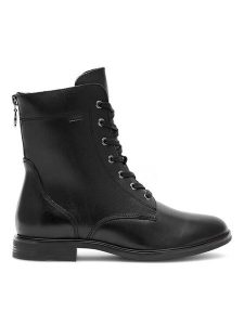 Lasocki Trzewiki EST-NEW2-18 Czarny. Czarne botki Lasocki, bez wzorów, ze skóry, bez obcasa, na płaskiej podeszwie, bez zapięcia. Za 269,99 zł.