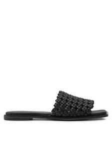 Calvin Klein Klapki Flat Slide Latt HW0HW02143 Czarny. Czarne klapki Calvin Klein, bez wzorów, ze skóry, bez obcasa. Za 259,99 zł.