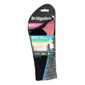 Skarpety narciarskie damskie Bridgedale Ski Mid+ Merino P Pattern. Czarne skarpetki Bridgedale, bez wzorów. Za 83,99 zł.