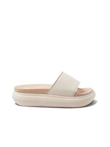 Reef Klapki "Cushion Bondi Bay" w kolorze kremowym rozmiar: 36. Brązowe klapki Reef, bez wzorów, z otwartym noskiem, bez obcasa, na platformie. Za 285,95 zł.