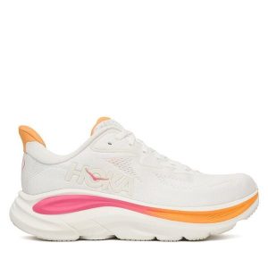 Buty do biegania Hoka. Białe buty sportowe Hoka, bez wzorów, bez zapięcia, do biegania. Za 499,99 zł.