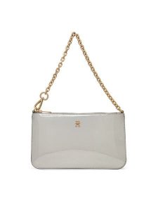 Tommy Hilfiger Torebka Th Icon Chain Shoulder Pouch Met AW0AW18219 Srebrny. Szare torebki klasyczne TOMMY HILFIGER, bez wzorów, ze skóry, bez dodatków. Za 309,99 zł.