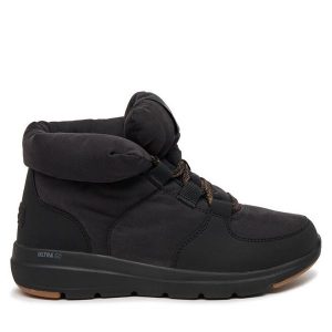 Botki Skechers. Czarne botki Skechers, bez wzorów, bez obcasa, na płaskiej podeszwie, bez zapięcia. Za 309,99 zł.