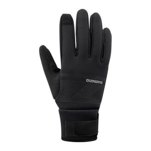 Rękawiczki kolarskie WINDBREAK Thermal, czarne. Czarne rękawiczki Shimano, bez wzorów. Za 269,90 zł.