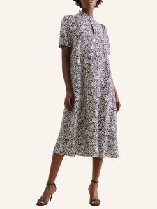 Seidensticker Sukienka w kolorze granatowo-białym rozmiar: 38. Białe sukienki Seidensticker, bez wzorów, z tkaniny, bez kołnierzyka, bez ramiączek, midi. Za 216,73 zł.