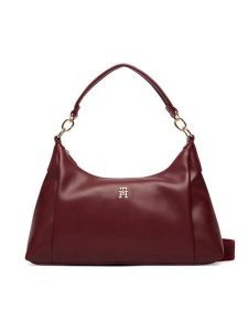 Tommy Hilfiger Torebka Th Essential Shoulder Bag AW0AW18374 Bordowy. Czerwone torebki klasyczne TOMMY HILFIGER, bez wzorów, ze skóry, bez dodatków. Za 529,99 zł.