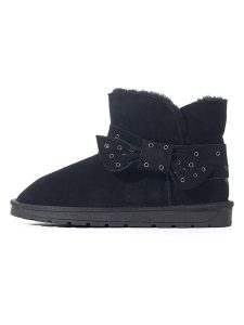 NICEBAY Skórzane botki "Brisca" w kolorze czarnym rozmiar: 40. Czarne botki NICEBAY, bez wzorów, z materiału, bez obcasa, bez zapięcia. Za 281,45 zł.