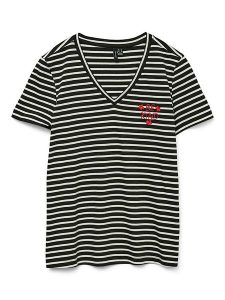 Vero Moda Koszulka w kolorze czarnym rozmiar: M. Czarne bluzki Vero Moda, m, bez wzorów, z bawełny, bez kołnierzyka, bez ramiączek. Za 52,67 zł.